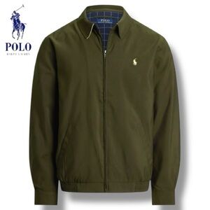 Polo Ralph Lauren Bi-Swing Olive Green Men's Bomber Jacket Pony Logo | Sz Large